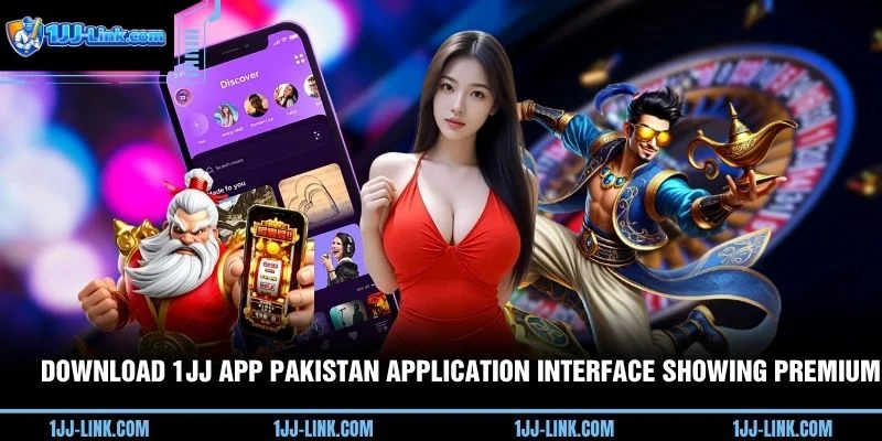 Download 1JJ App Pakistan application interface showing premium