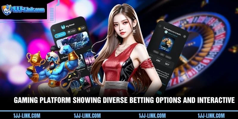 Gaming platform showing diverse betting options and interactive
