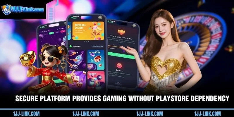Secure platform provides gaming without playstore dependency