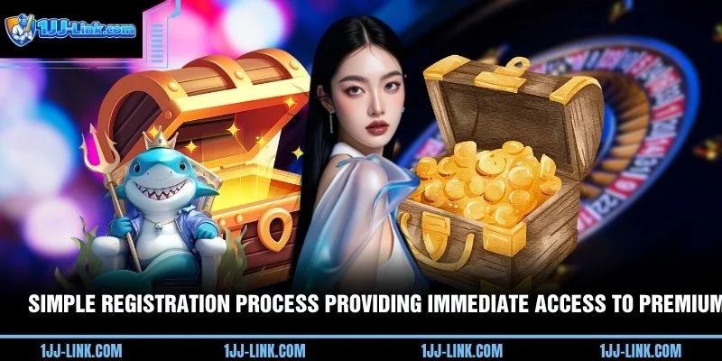 Simple registration process providing immediate access to premium